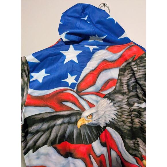 USA Flag American Eagle Men's Hoodie Size 3X - Picture 11 of 13